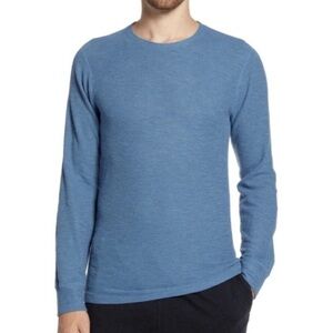 Billy Reid Blue Long Sleeve Waffle Tee